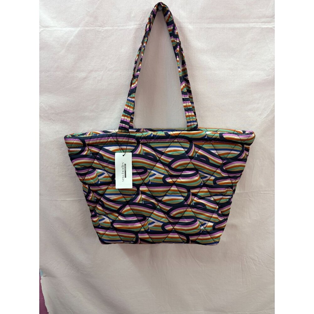 Vera Bradley Retro Ribbon Small East West Tote in Ultralight NWT